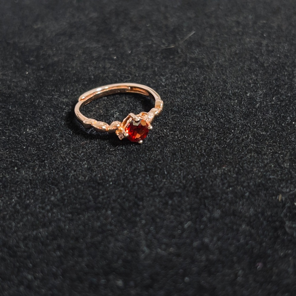 S925 Gold Plated Ring with Garnet